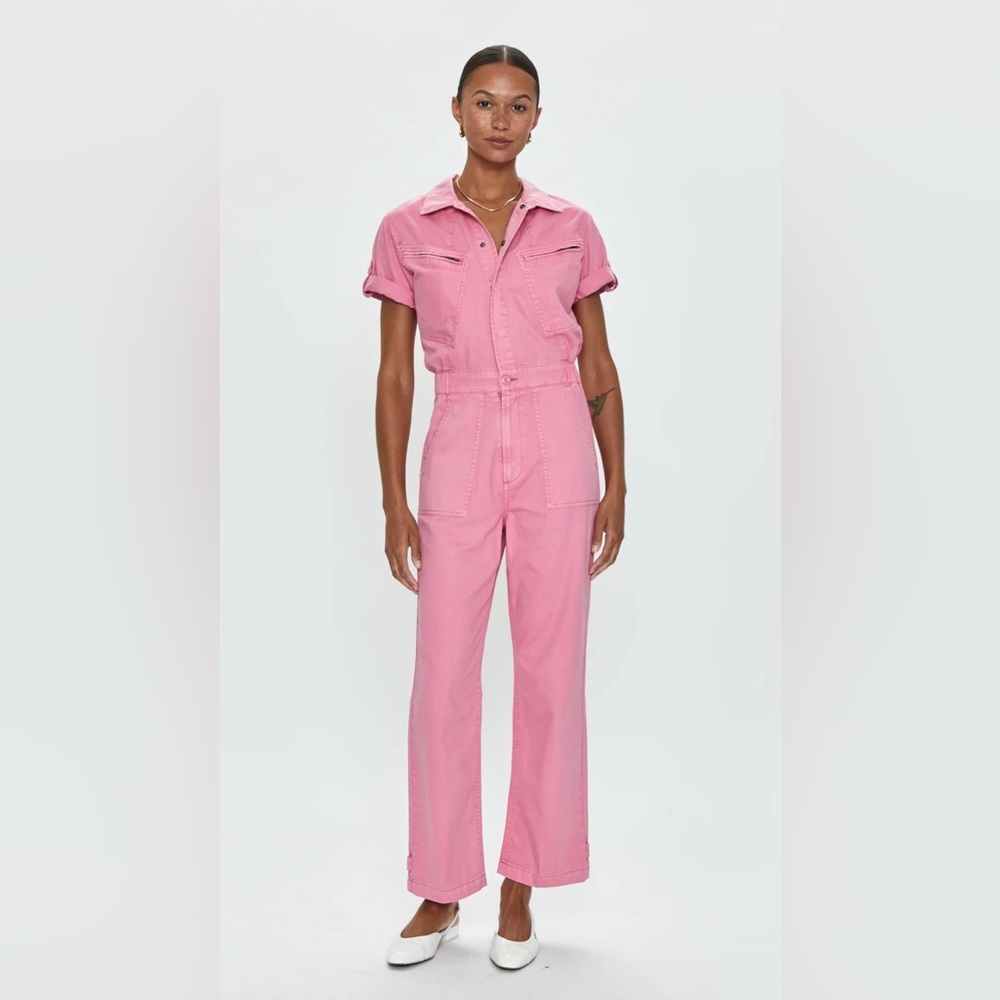 Pistola Campbell Aviator Jumpsuit in Peony Pink Size Large